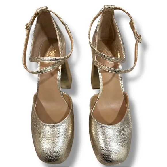 Chelsea &amp; Violet Gold Platform Heels Size 9
