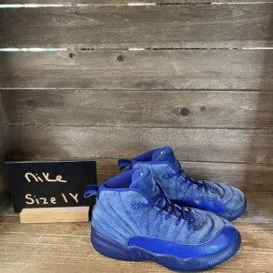 Childrens Kids Nike Jordan 12 Retro Deep Royal Blue Shoes Sneakers Size 1 Y GUC‎
