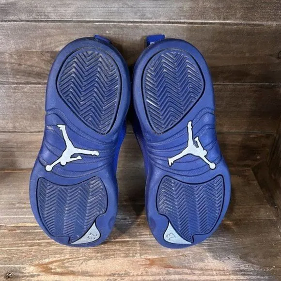 Childrens Kids Nike Jordan 12 Retro Deep Royal Blue Shoes Sneakers Size 1 Y GUC‎