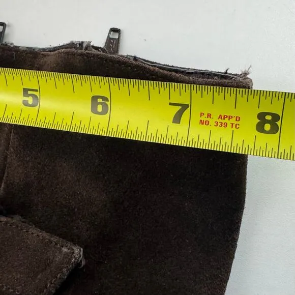 Chocolate Brown Buckle Suede Tall Riding Boots Brass Sarasota Aerosoles Size 8.5