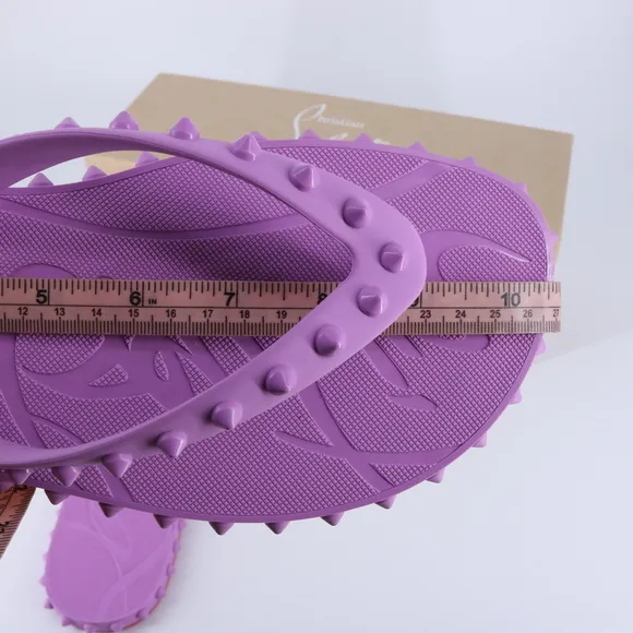 Christian Louboutin 40 Super Loubi Flip Donna Peony Spike Purple Flip Flops E844