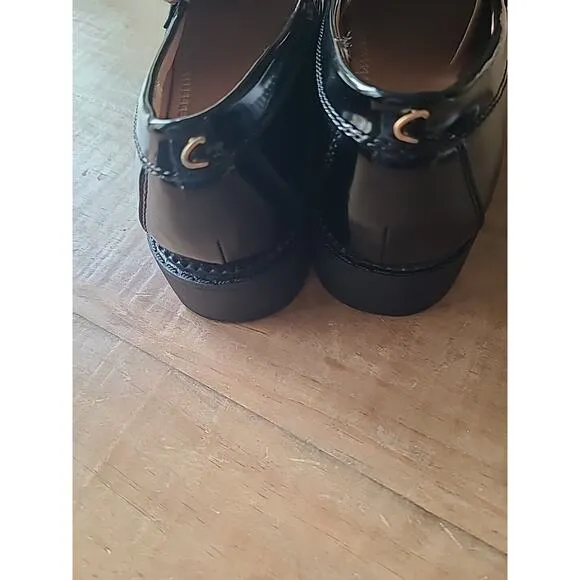 Circus NY Sam Edelman Womens 9.5 Deana Platform Loafer Black Patent Leather NEW