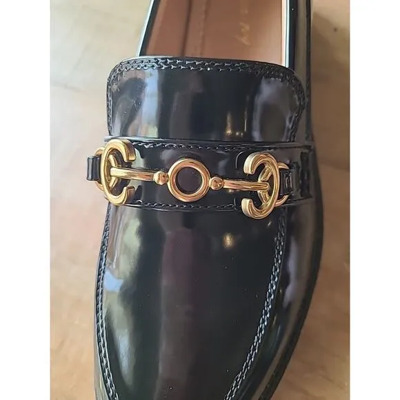 Circus NY Sam Edelman Womens 9.5 Deana Platform Loafer Black Patent Leather NEW
