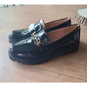 Circus NY Sam Edelman Womens 9.5 Deana Platform Loafer Black Patent Leather NEW