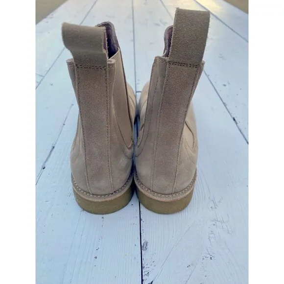 Civil Regime Beige Suede Leather Chelsea Boots Mens Sz 8 Womens 9.5