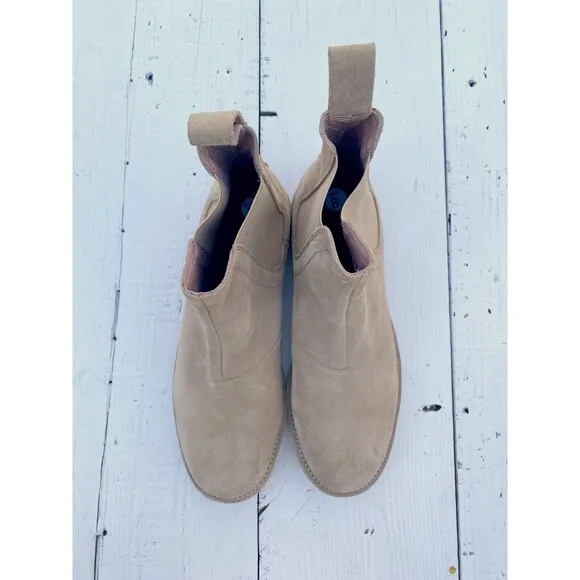 Civil Regime Beige Suede Leather Chelsea Boots Mens Sz 8 Womens 9.5