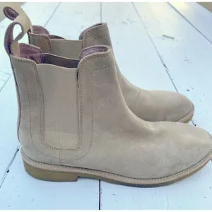 Civil Regime Beige Suede Leather Chelsea Boots Mens Sz 8 Womens 9.5