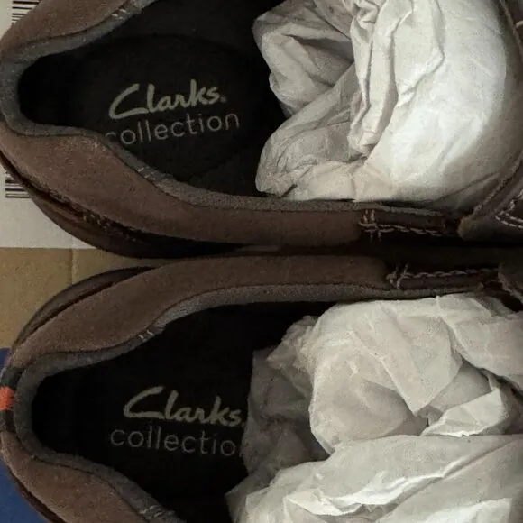 Clarks Collection Cotrell Step Brown Oily Leather Slip-On Loafer Shoes 12W