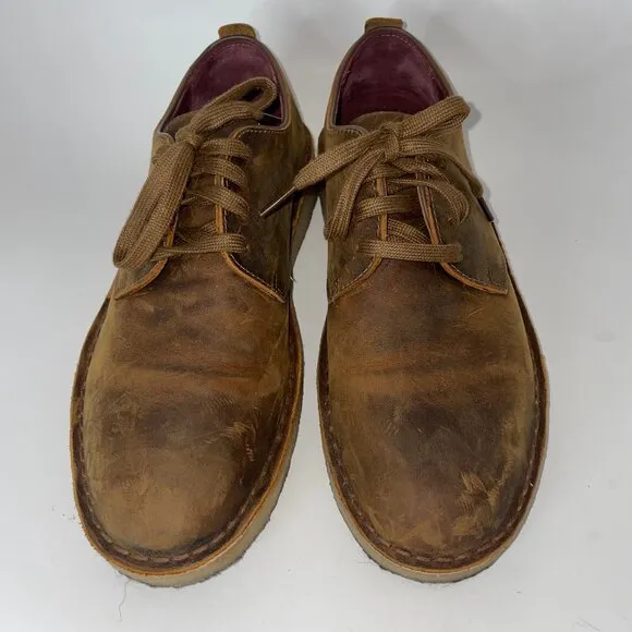 Clarks Originals Men's Coal London Beeswax Brown Leather Oxford Shoes Size 8