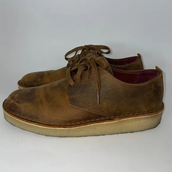 Clarks Originals Men's Coal London Beeswax Brown Leather Oxford Shoes Size 8