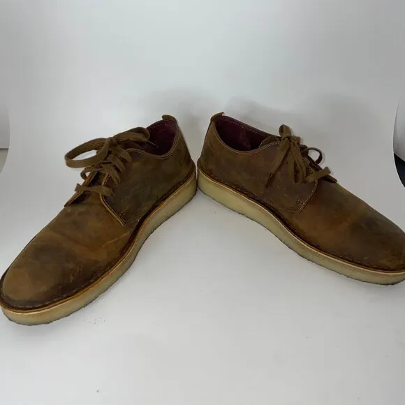 Clarks Originals Men's Coal London Beeswax Brown Leather Oxford Shoes Size 8