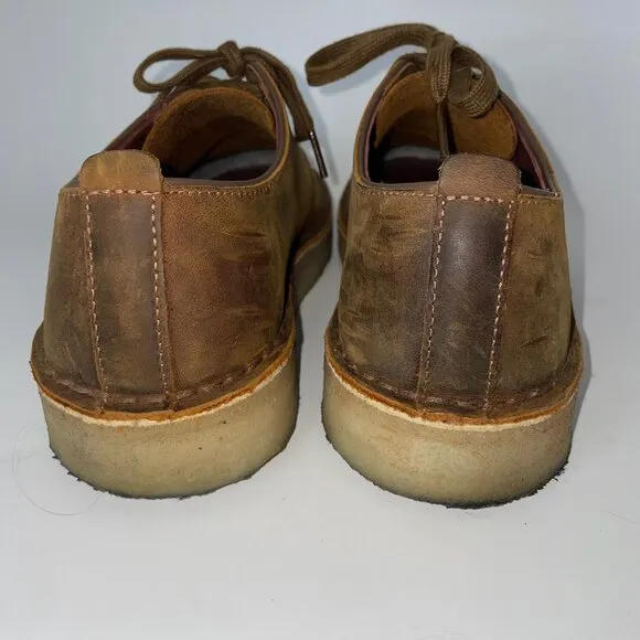 Clarks Originals Men's Coal London Beeswax Brown Leather Oxford Shoes Size 8