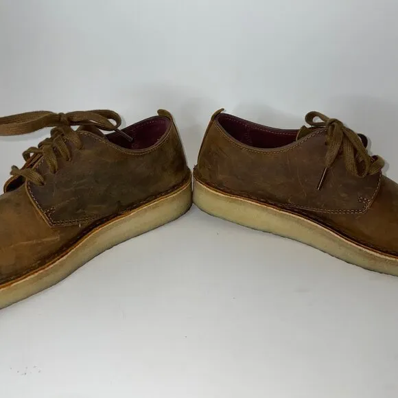 Clarks Originals Men's Coal London Beeswax Brown Leather Oxford Shoes Size 8