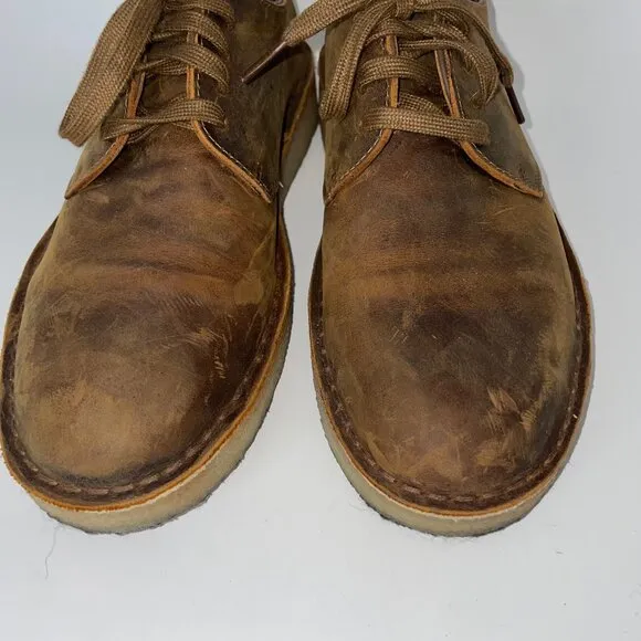 Clarks Originals Men's Coal London Beeswax Brown Leather Oxford Shoes Size 8
