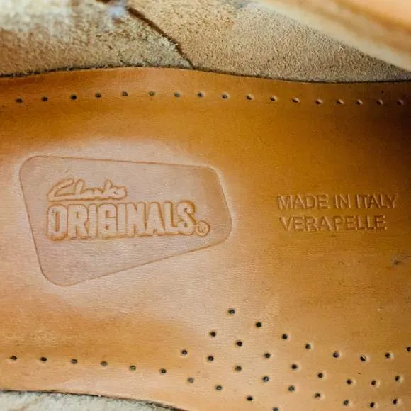 CLARKS Tan Leather Moccasin Lace-Up Shoes