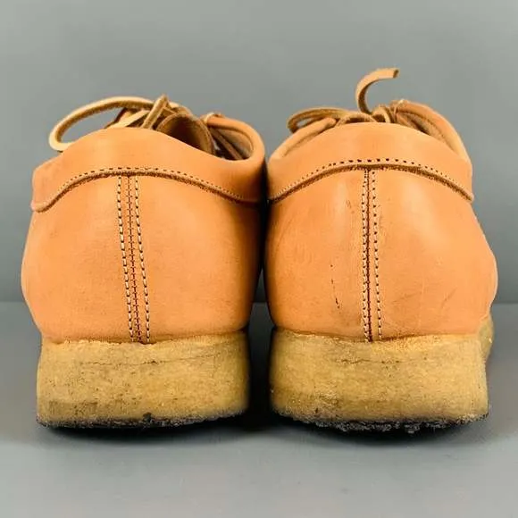 CLARKS Tan Leather Moccasin Lace-Up Shoes