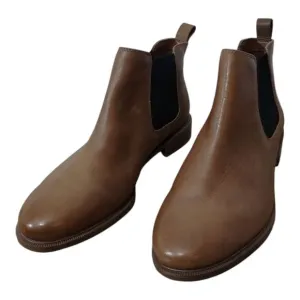 Clarks Women's Taylor Shine Classic Leather Pull On‎ Chelsea Boots Size 7 Tan