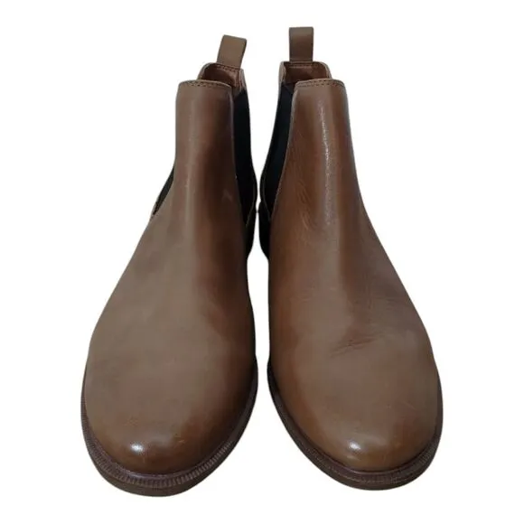 Clarks Women's Taylor Shine Classic Leather Pull On‎ Chelsea Boots Size 7 Tan