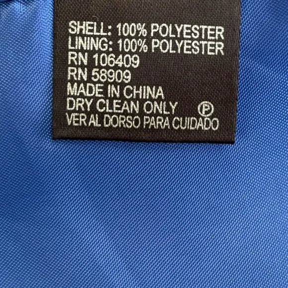 Classic Blazer Professional Power Suit Jacket Zip Up Round Vneck Blue Size 16