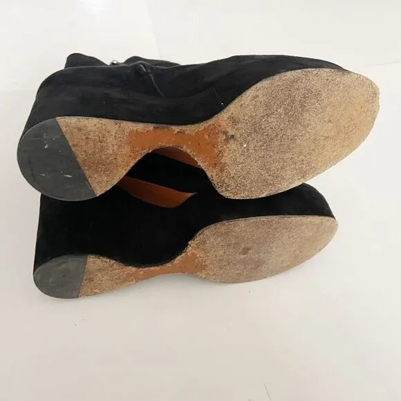 Clergerie Paris BELEN Suede Platform Boot Black size 9 $795.00