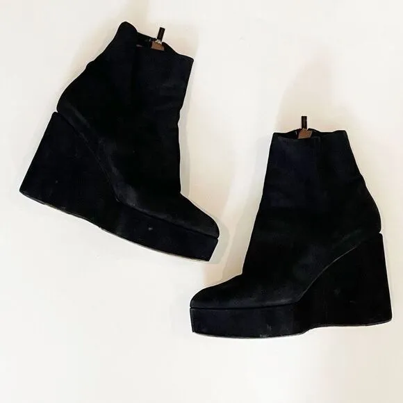 Clergerie Paris BELEN Suede Platform Boot Black size 9 $795.00