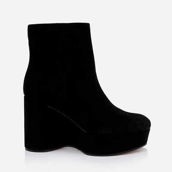 Clergerie Paris BELEN Suede Platform Boot Black size 9 $795.00