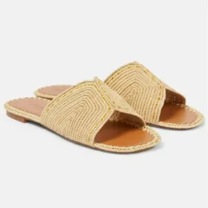 Clergerie Women's Ineni Woven Slide Sandals in Paille Naturel Size 9.5 MSRP $375