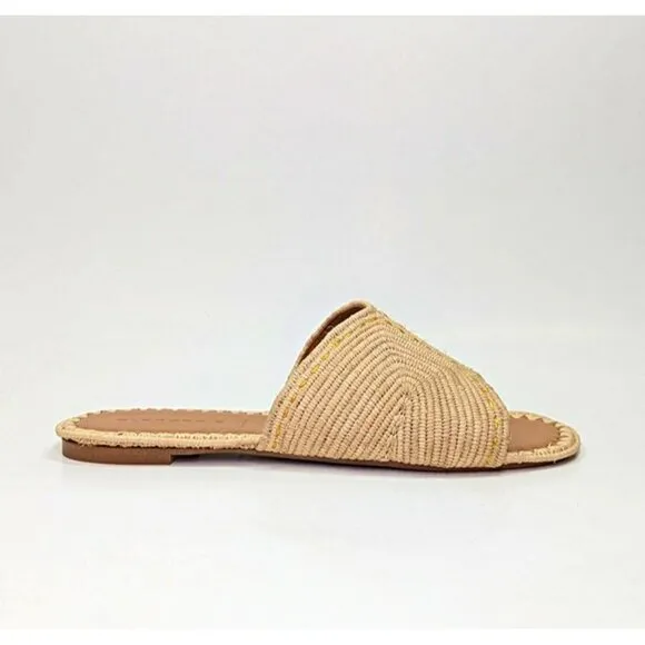 Clergerie Women's Ineni Woven Slide Sandals in Paille Naturel Size 9.5 MSRP $375