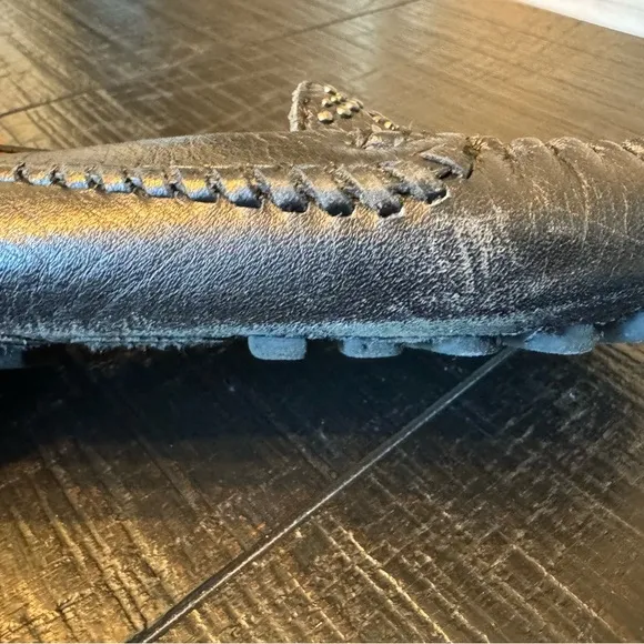 COACH Black Leather Studded Moccasin Loafer Shoes SZ 5.5