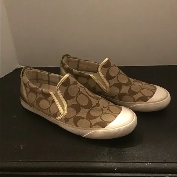 Coach Brown Beal Signature Slip on Loafer Sneakers