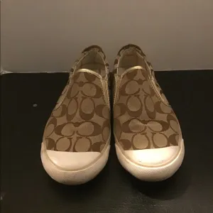 Coach Brown Beal Signature Slip on Loafer Sneakers
