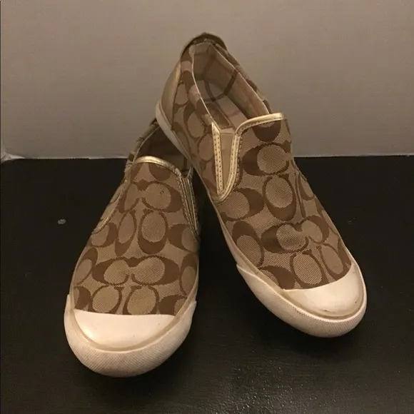 Coach Brown Beal Signature Slip on Loafer Sneakers