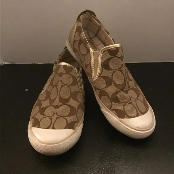 Coach Brown Beal Signature Slip on Loafer Sneakers