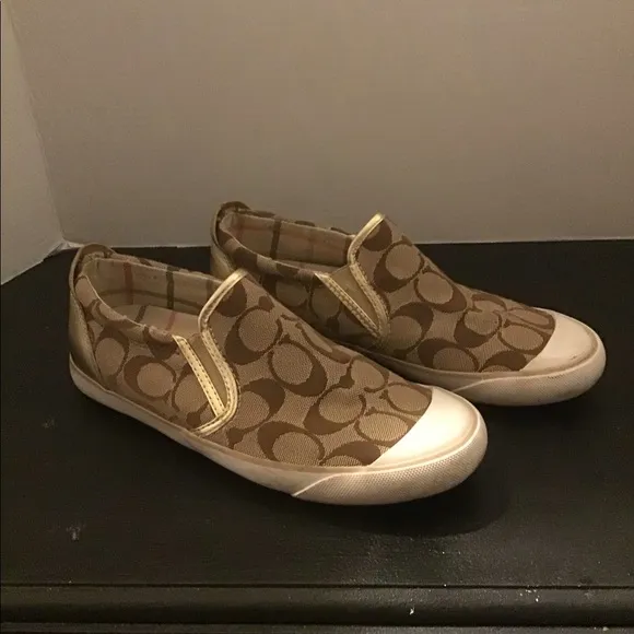 Coach Brown Beal Signature Slip on Loafer Sneakers