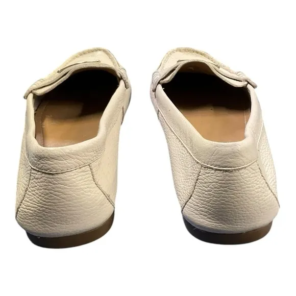 COACH NEW YORK FREDRICA CREAM PEBBLED LEATHER SLIP ON LOAFER DRIVING SHOES 9.5