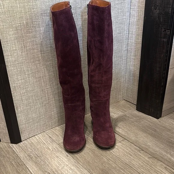 COACH Ombré Heel OXBLOOD Suede Knee Boots