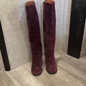 COACH Ombré Heel OXBLOOD Suede Knee Boots