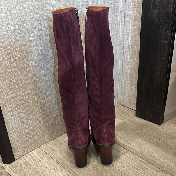 COACH Ombré Heel OXBLOOD Suede Knee Boots