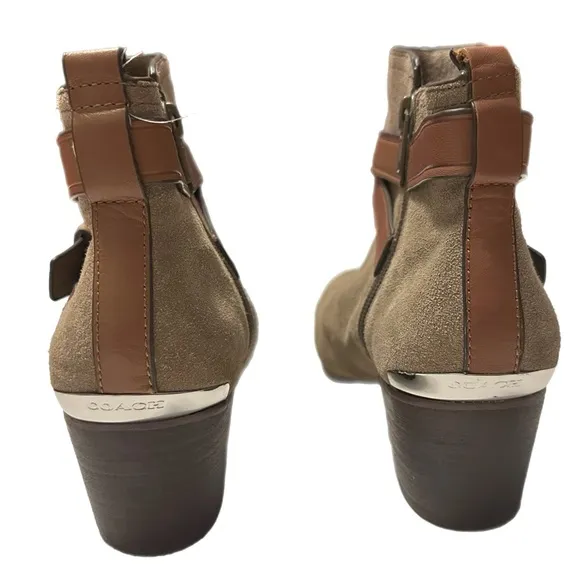 Coach Pauline Tan Suede Leather Boots