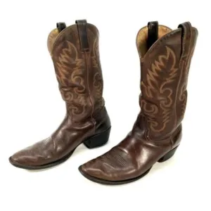 Cody James Classic Brown Leather Mens Size 10.5D Round Toe Western Boots BBM121