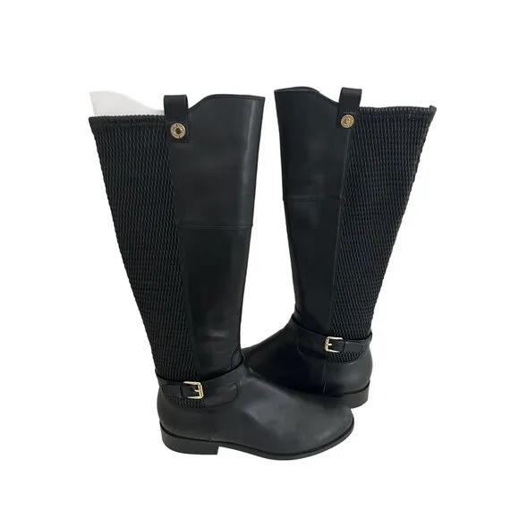 COLE HAAN Black Leather Riding Boots Size 8.5 NEW New without box