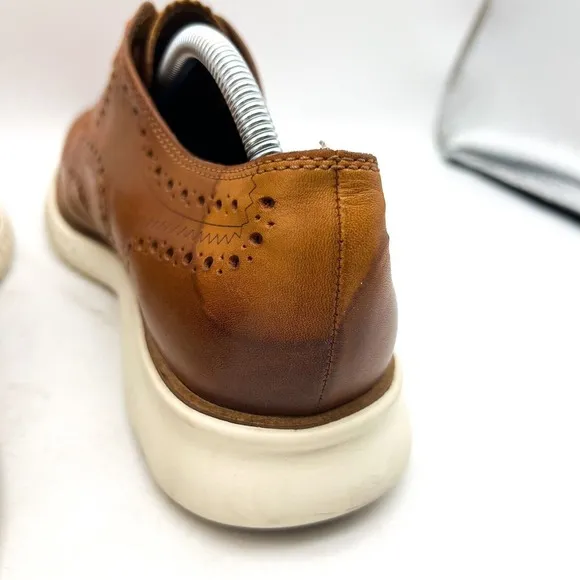 COLE HAAN Grand OS  Men's 9.5 M Wingtip Oxford Shoes Brown Leather Loafer C31532