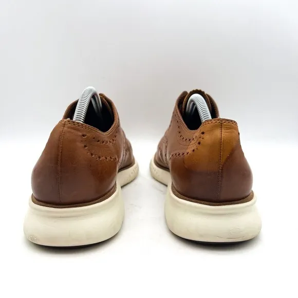 COLE HAAN Grand OS  Men's 9.5 M Wingtip Oxford Shoes Brown Leather Loafer C31532