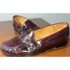 Cole Haan Mens 11 D Monk Strap Loafer Burgundy C03516 Pinch Buckle Shoes
