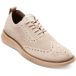 Cole Haan Mens Beige Lace-Up Knit Casual And Fashion Sneakers Imperfections