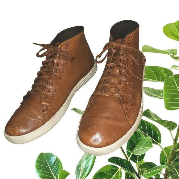 Cole Haan Men's Brown Leather Grand Crosscourt High Top Sneaker  Sz 11M C26960