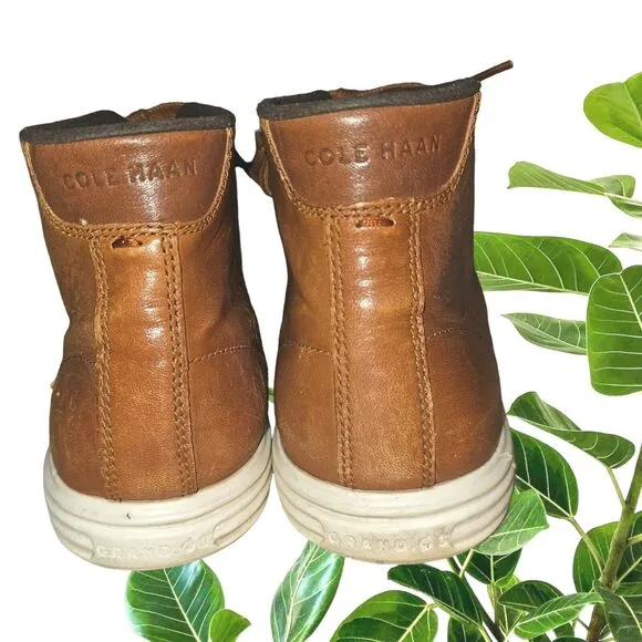 Cole Haan Men's Brown Leather Grand Crosscourt High Top Sneaker  Sz 11M C26960
