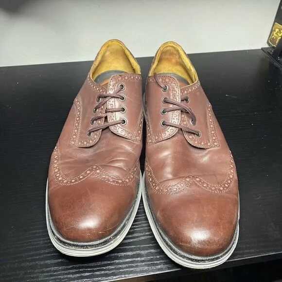 Cole Haan OriginalGrand Wingtip Oxford Shoes Brown Leather C31546 Mens Size 13