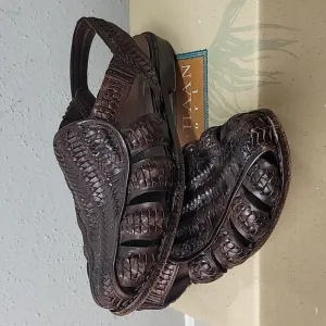 Cole Haan Resort Brown Huarache Woven Leather Flats Sandals Womens Sz 6