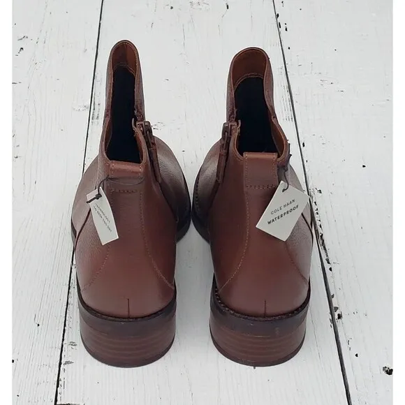 Cole Haan River Chelsea Bootie Waterproof Women Shoes US 6 / EU 36 Leather Brown